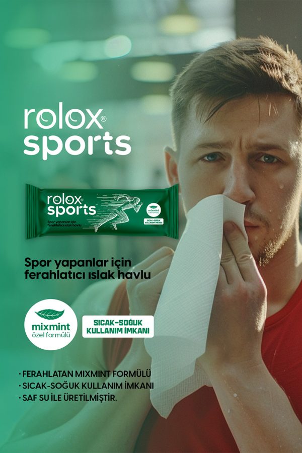 Rolox Sports 50 Adet - Spor Yapanlar İçin Ferahlatıcı Islak Havlu