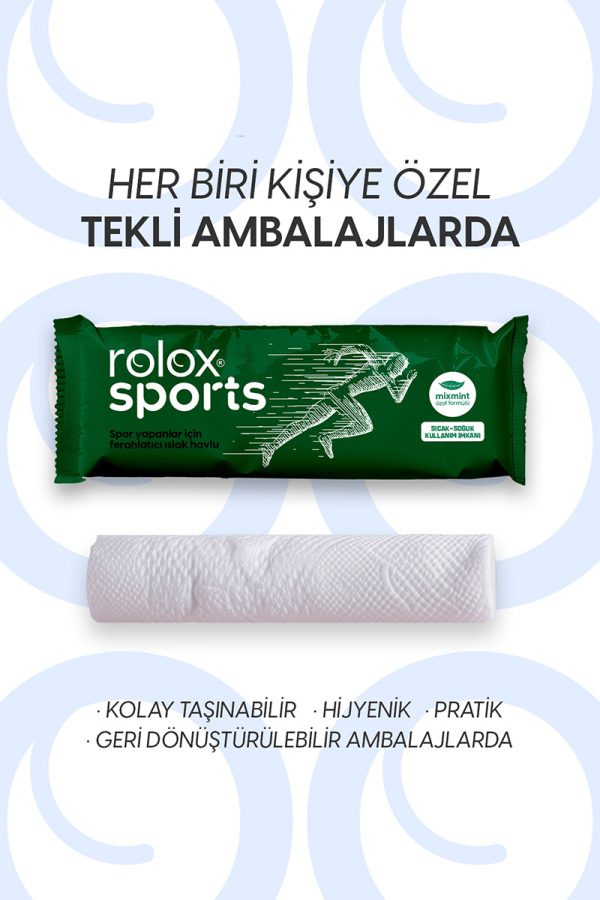 Rolox Sports 50 Adet - Spor Yapanlar İçin Ferahlatıcı Islak Havlu - Görsel 4