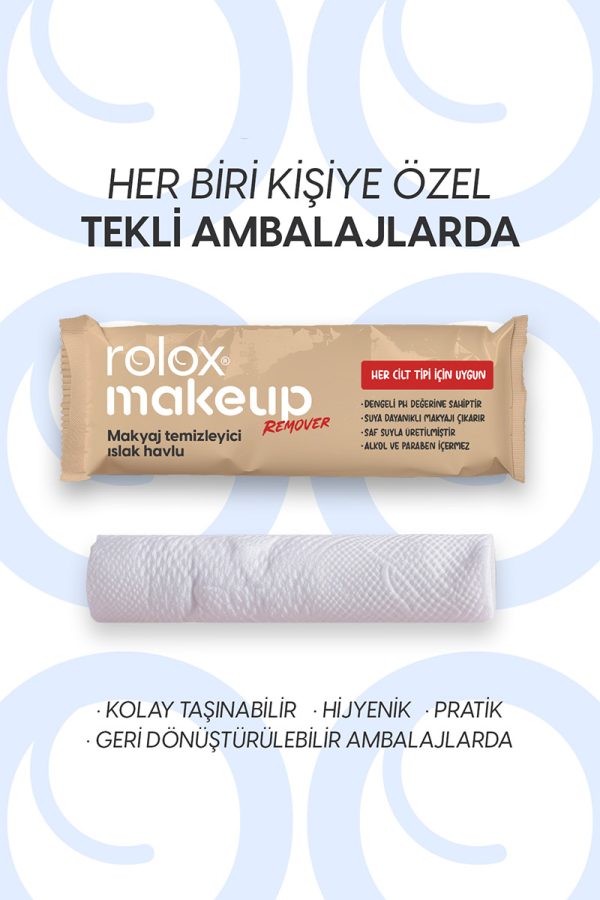 Rolox Makeup Remover 50 Adet - Makyaj Temizleyici Islak Havlu - Görsel 4