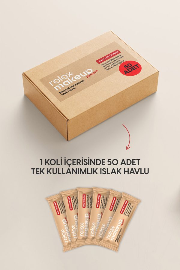 Rolox Makeup Remover 50 Adet - Makyaj Temizleyici Islak Havlu - Görsel 5