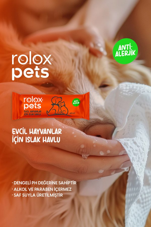 Rolox Pets 50 Adet - Evcil Hayvanlar İçin Islak Havlu