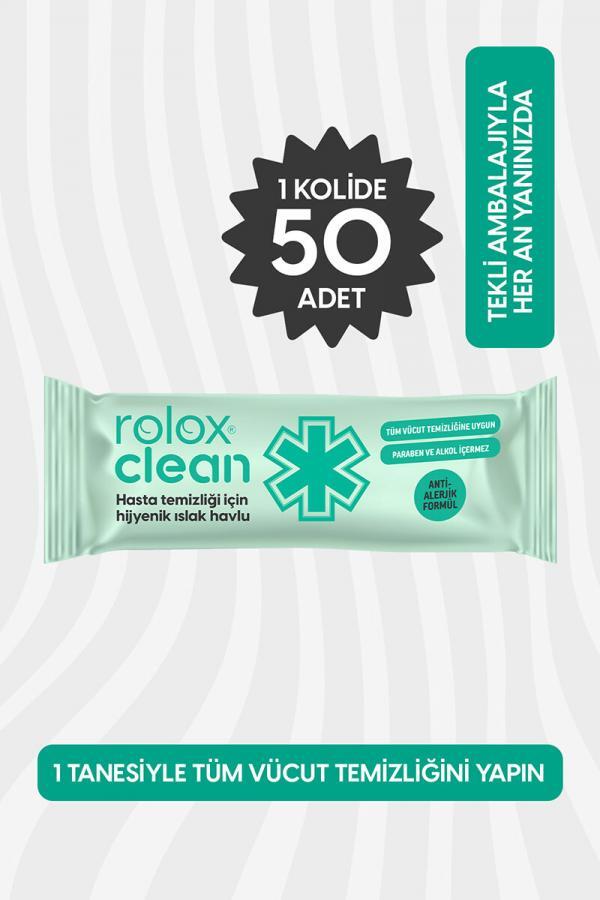 Rolox Clean 50 Adet - Hasta Temizliği İçin Hijyenik Islak Havlu - Görsel 2