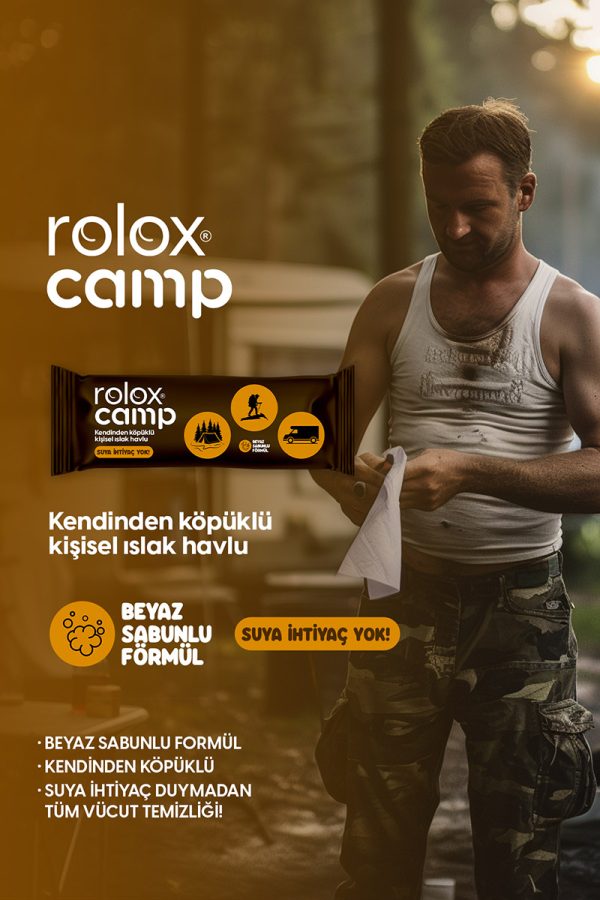Rolox Camp 50 Adet - Kendinden Köpüklü Kişisel Islak Havlu